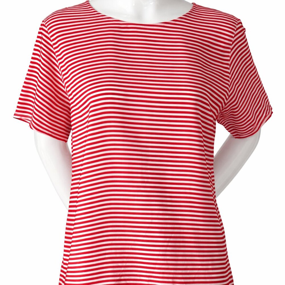 Vintage Valentino Silk Blouse | Red White Stripe, Made in Italy Designer Top